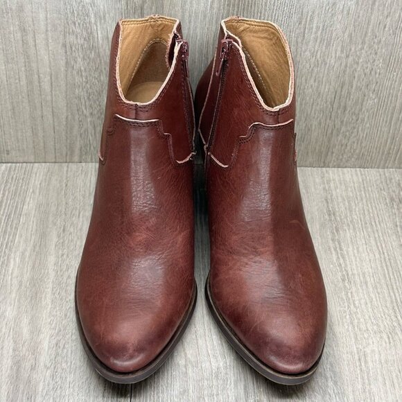 Lucky Brand Boots Womens 10M/40 Eller Western Stacked Heel Side Zip Ankle Brown - Picture 5 of 12